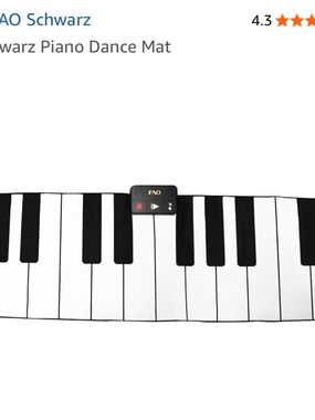 FAO Schwarz Black and White Piano Dance Mat